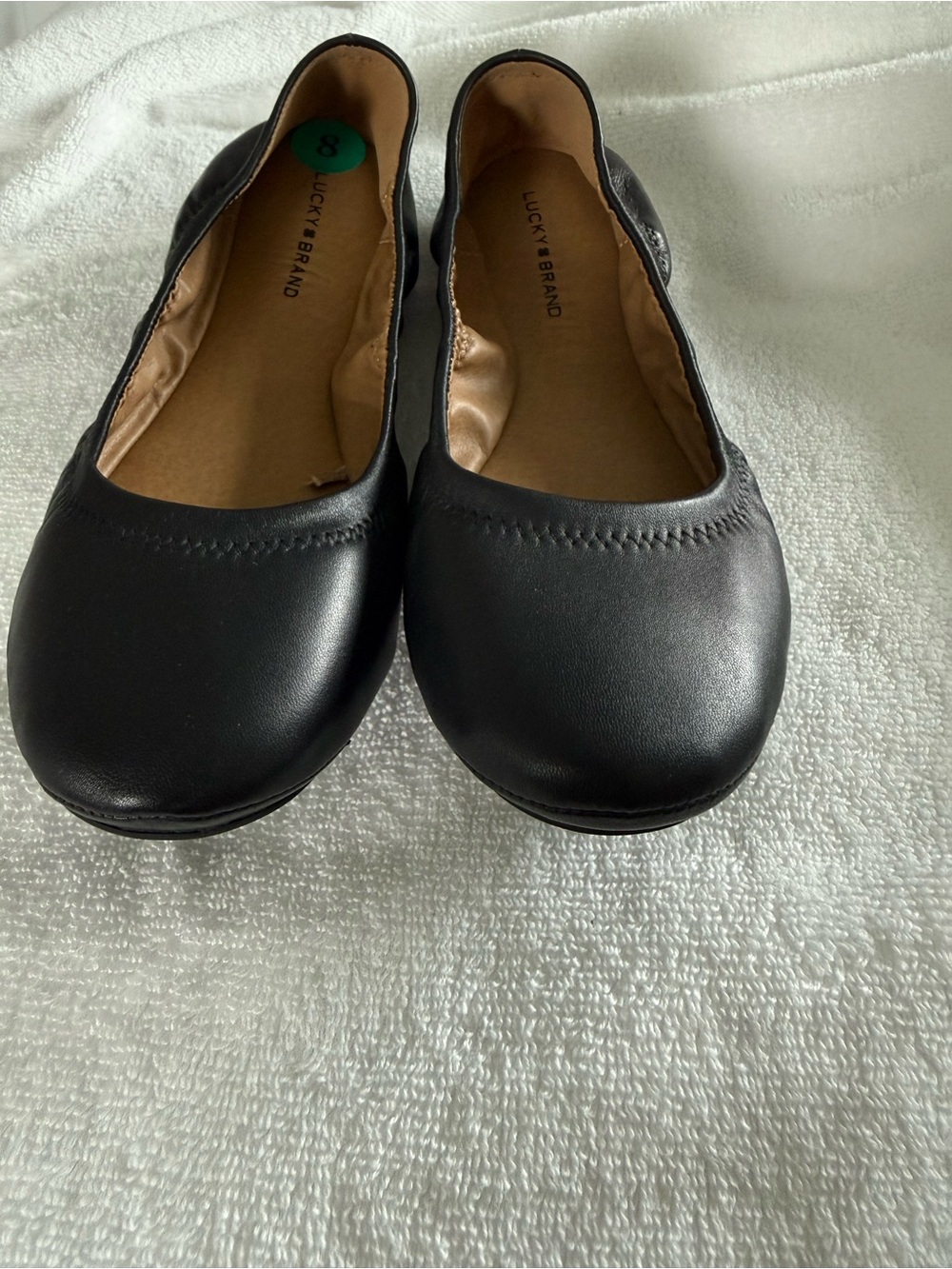 Lucky Brand Black Leather Ballet Flats - Picture 2 of 3